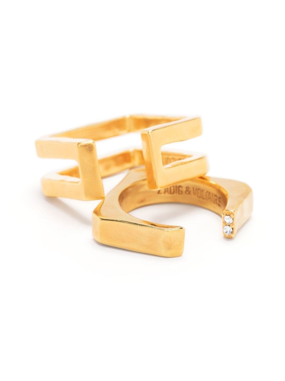 Zadig & Voltaire brass stacking rings REVERSIBLE