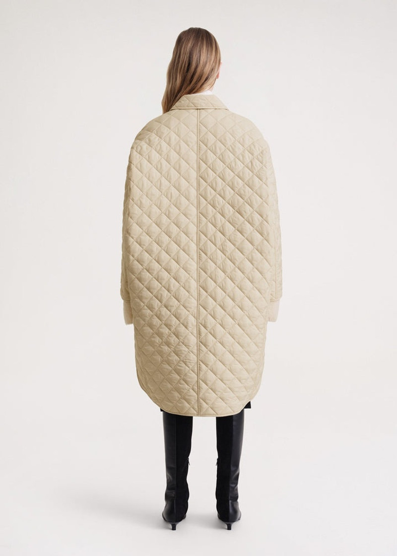 Quilted cocoon coat stone 4