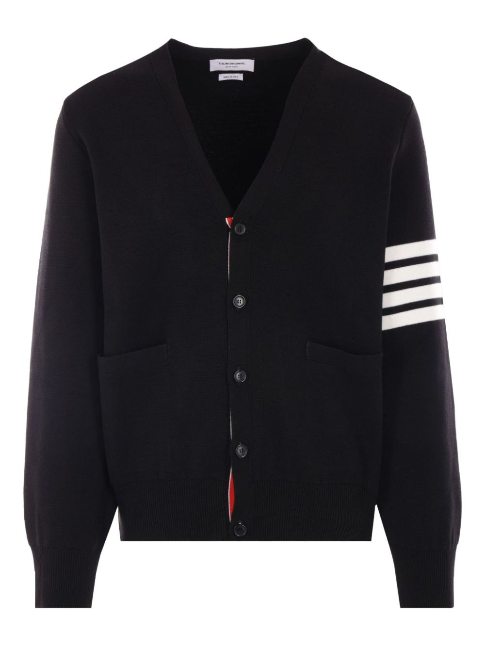stripe-detail cotton cardigan - 5