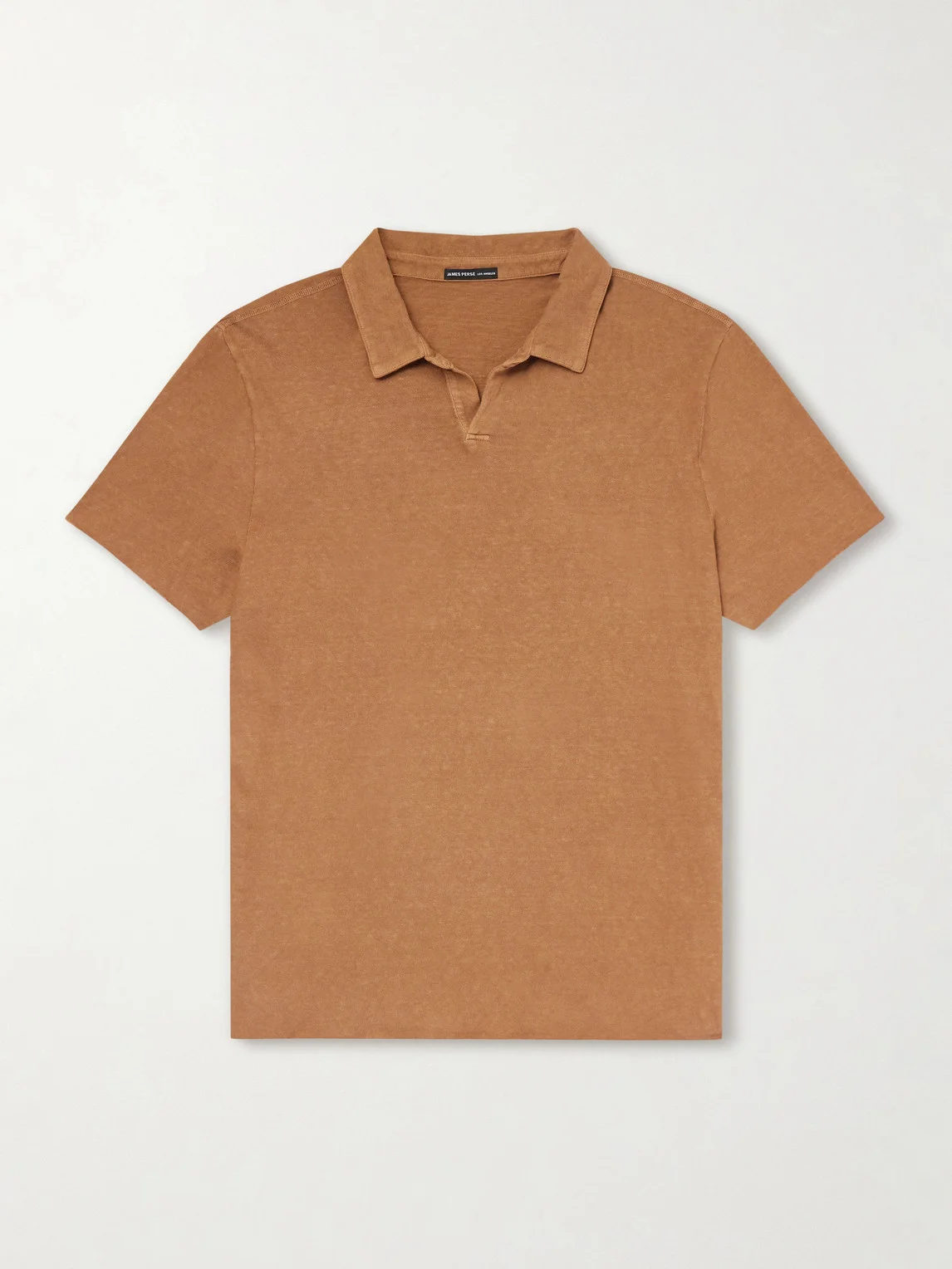 Open-Collar Slub Cotton-Jersey Polo Shirt - 1