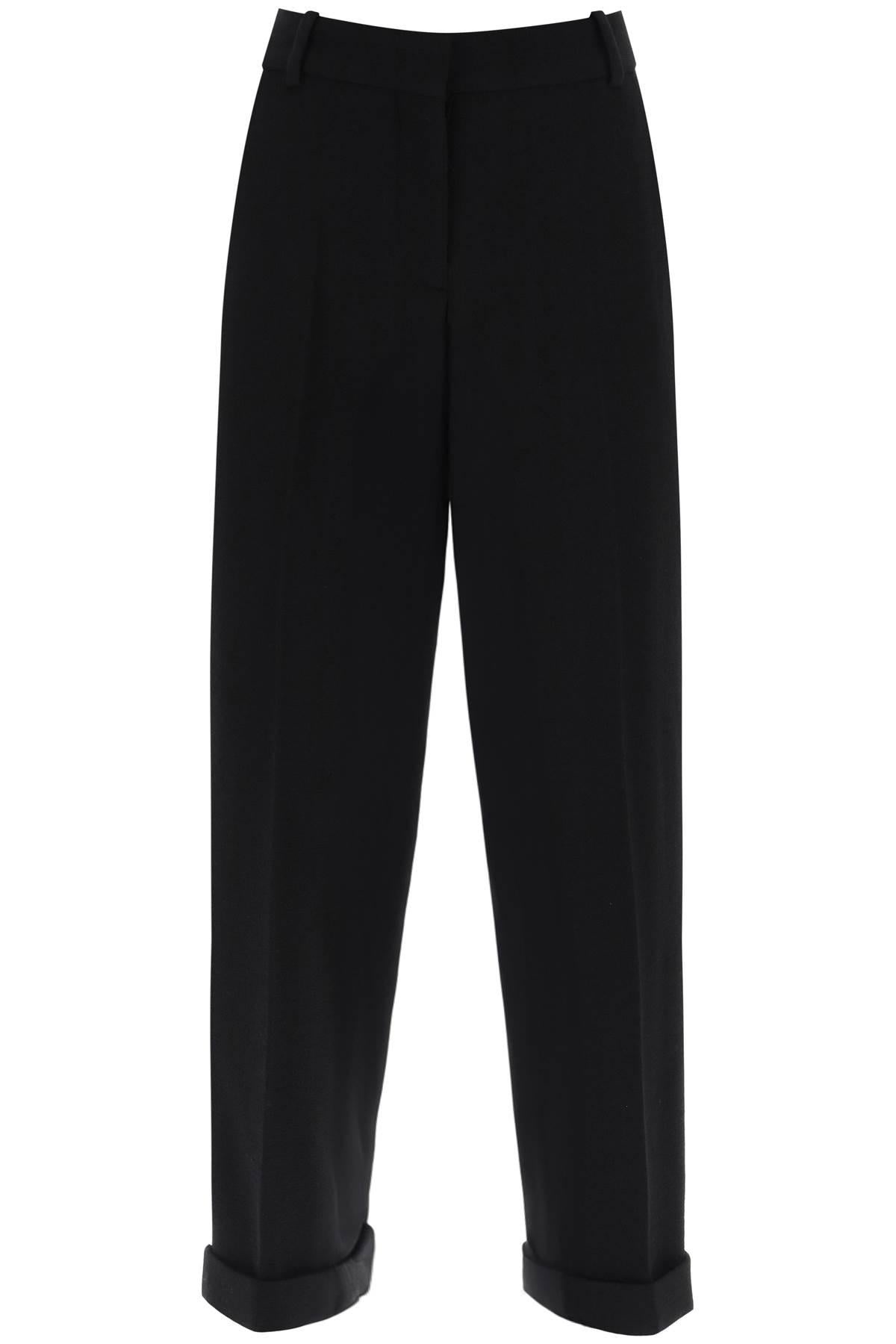 Balmain Cuffed Wool Crepe Trousers - 1