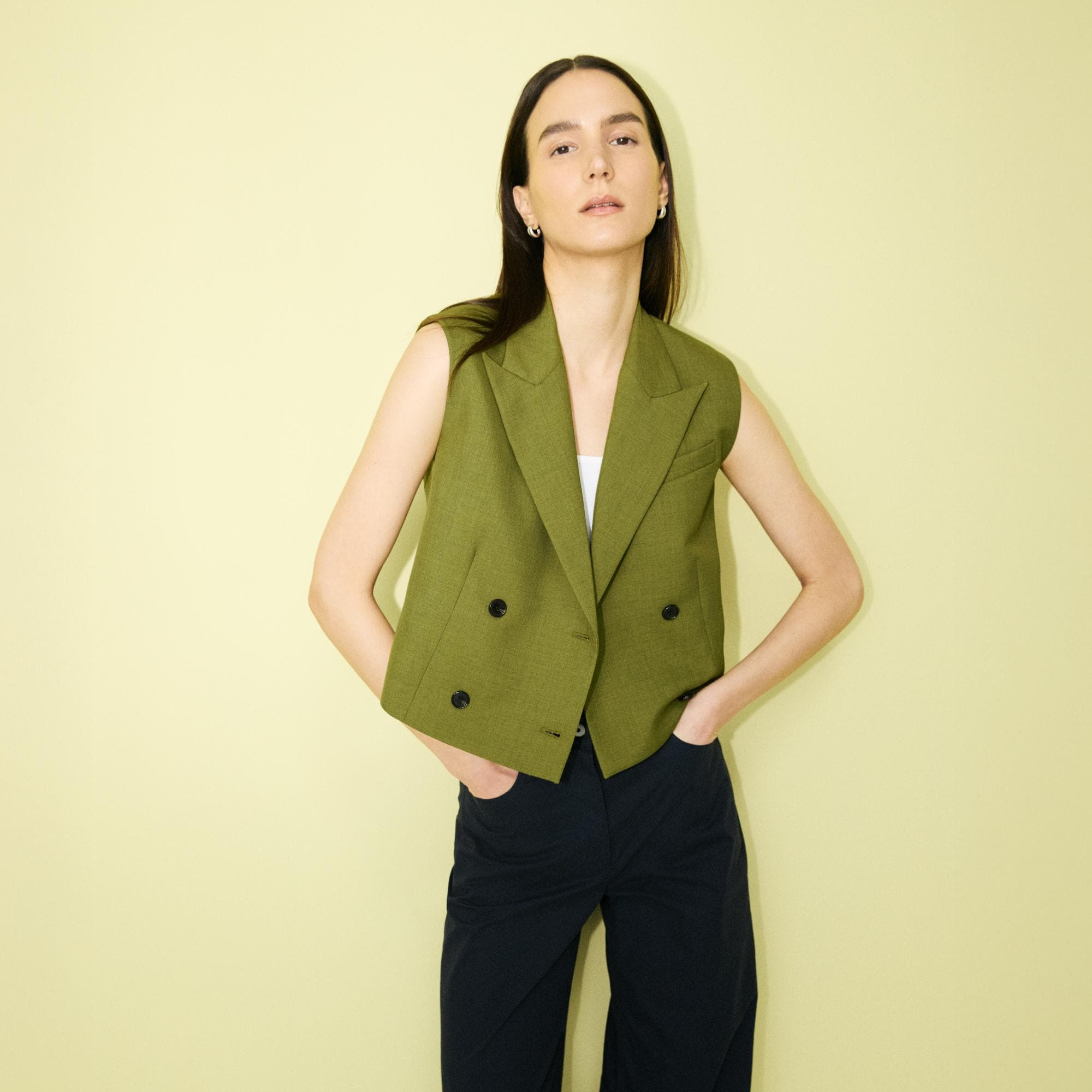 Double-Breasted Vest in City Twill - 8