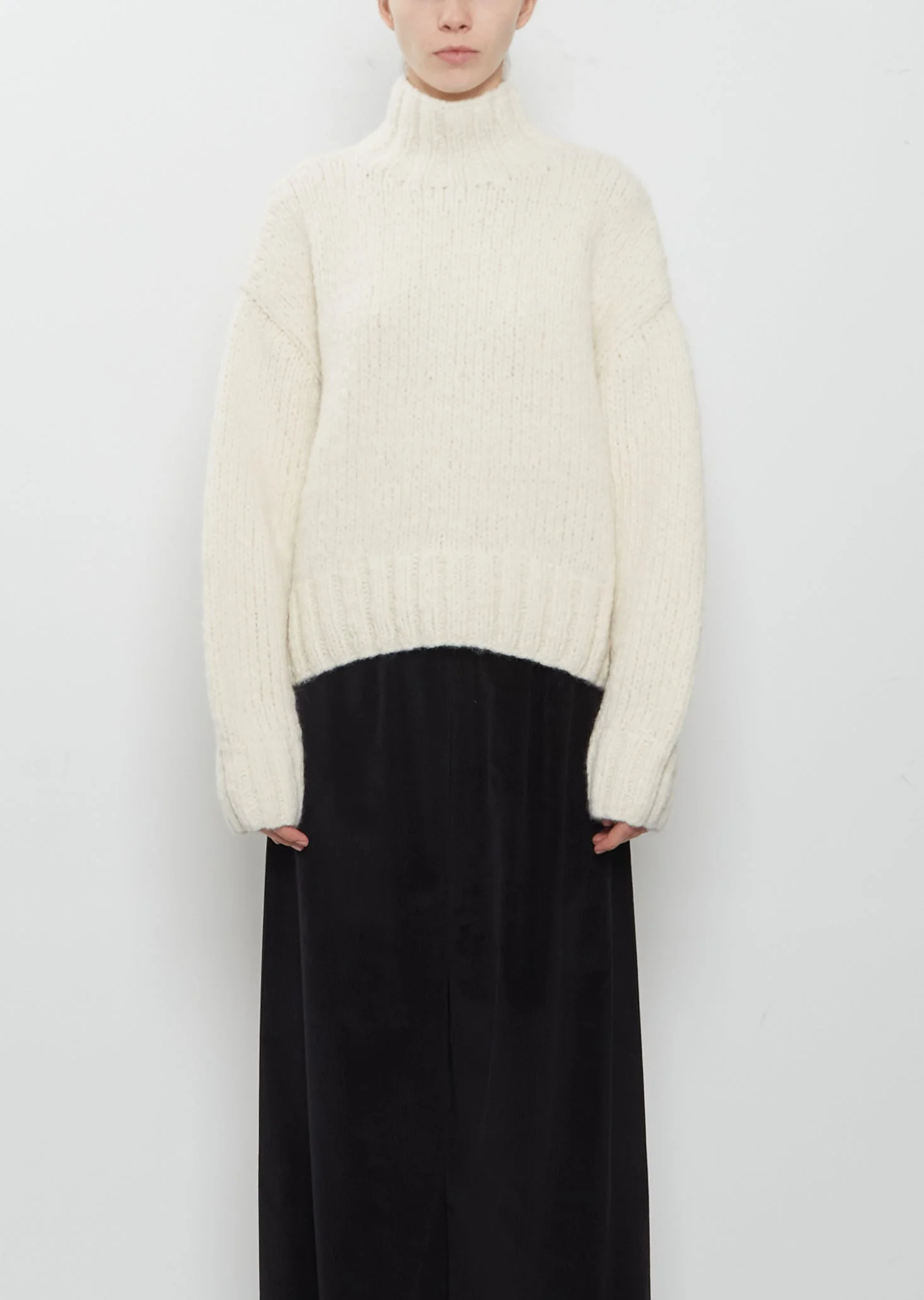 Handknit Mockneck — Raw White - 1