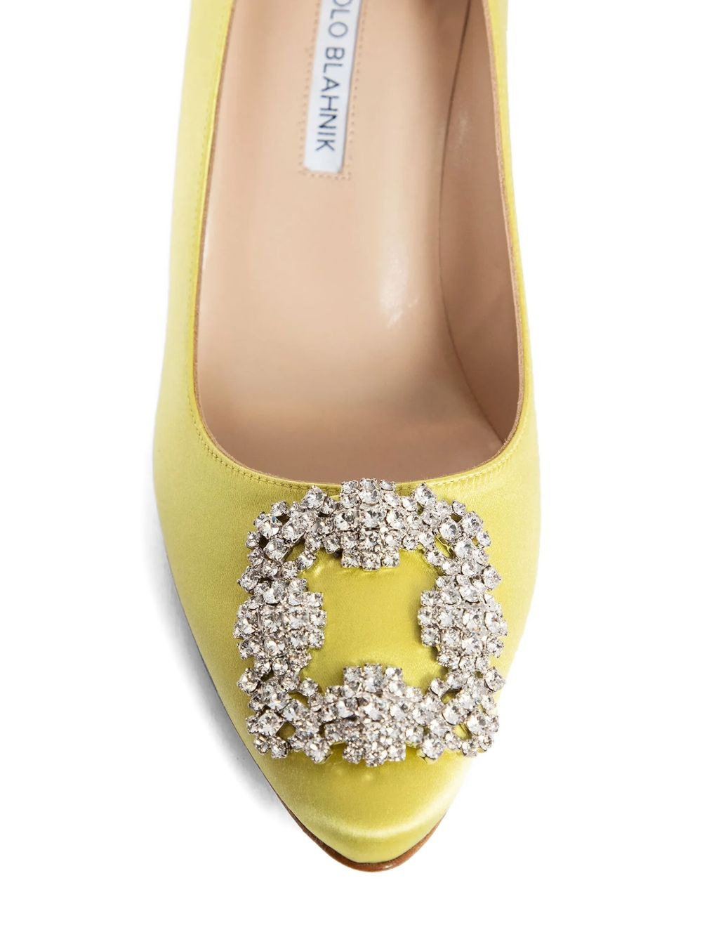 70mm Hangisi crystal-buckle satin pumps - 5