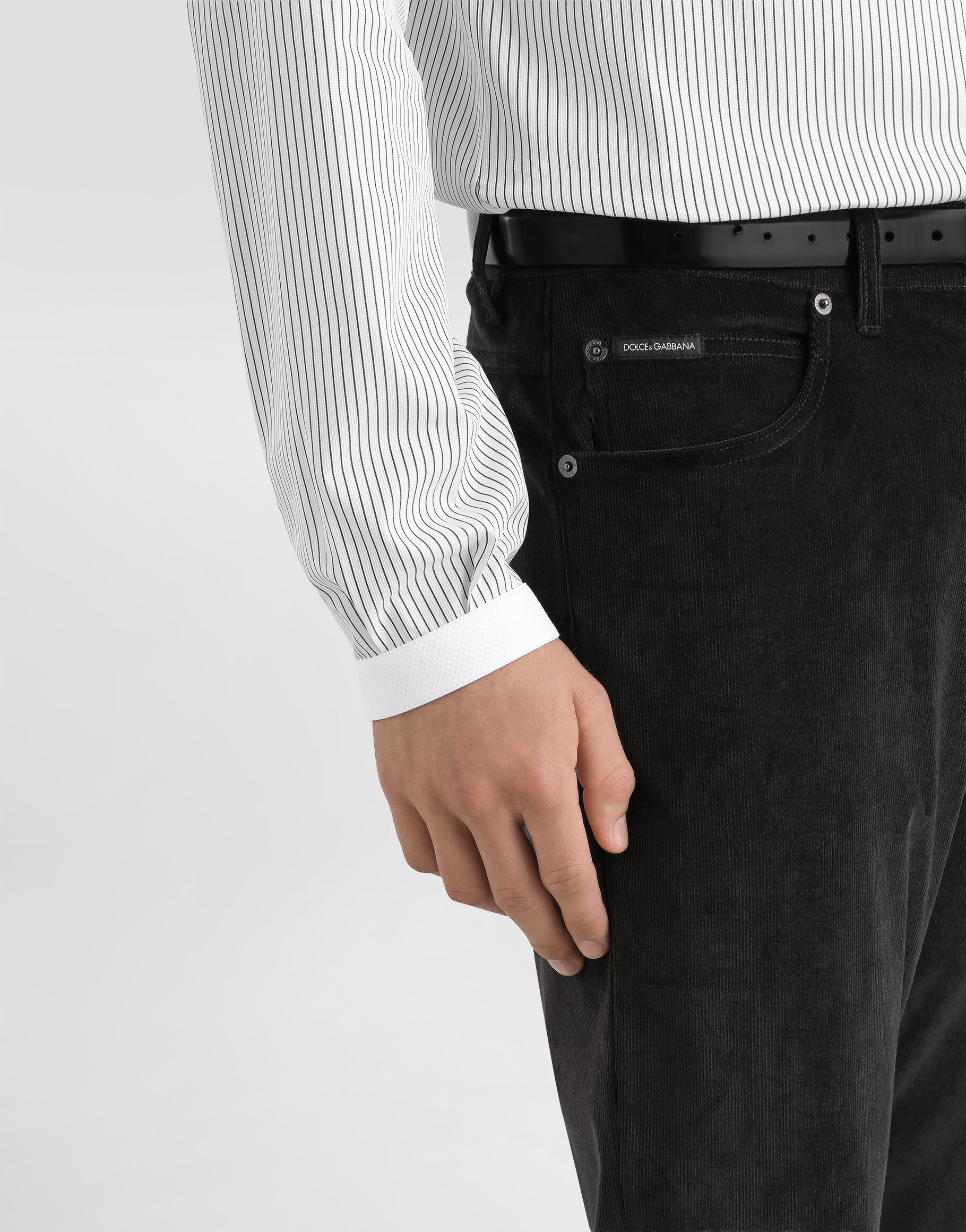 Cotton and cashmere regular trousers - 4