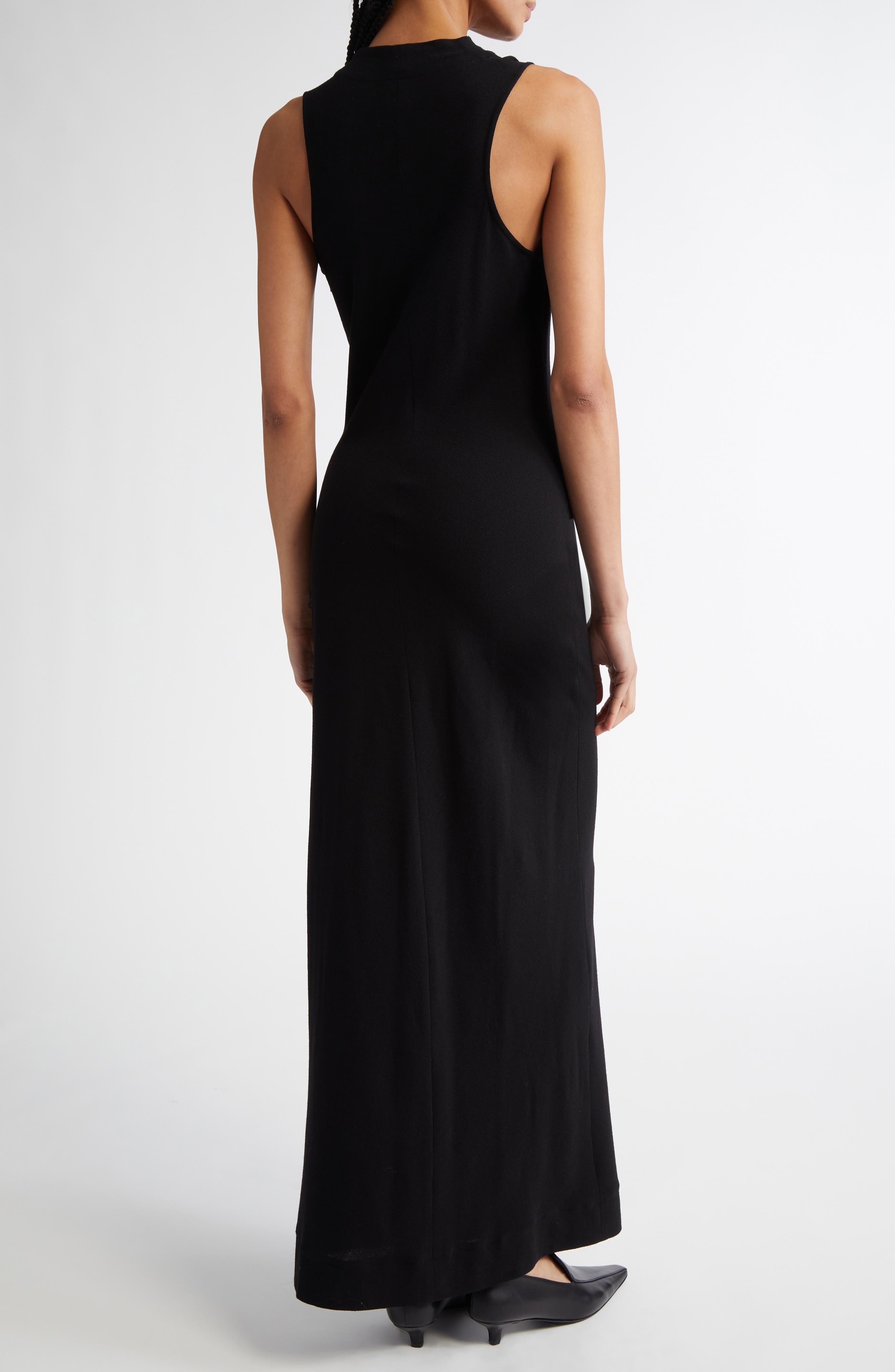 TOTEME Cowl Neck Stretch Crepe Dress in Black at Nordstrom - 2