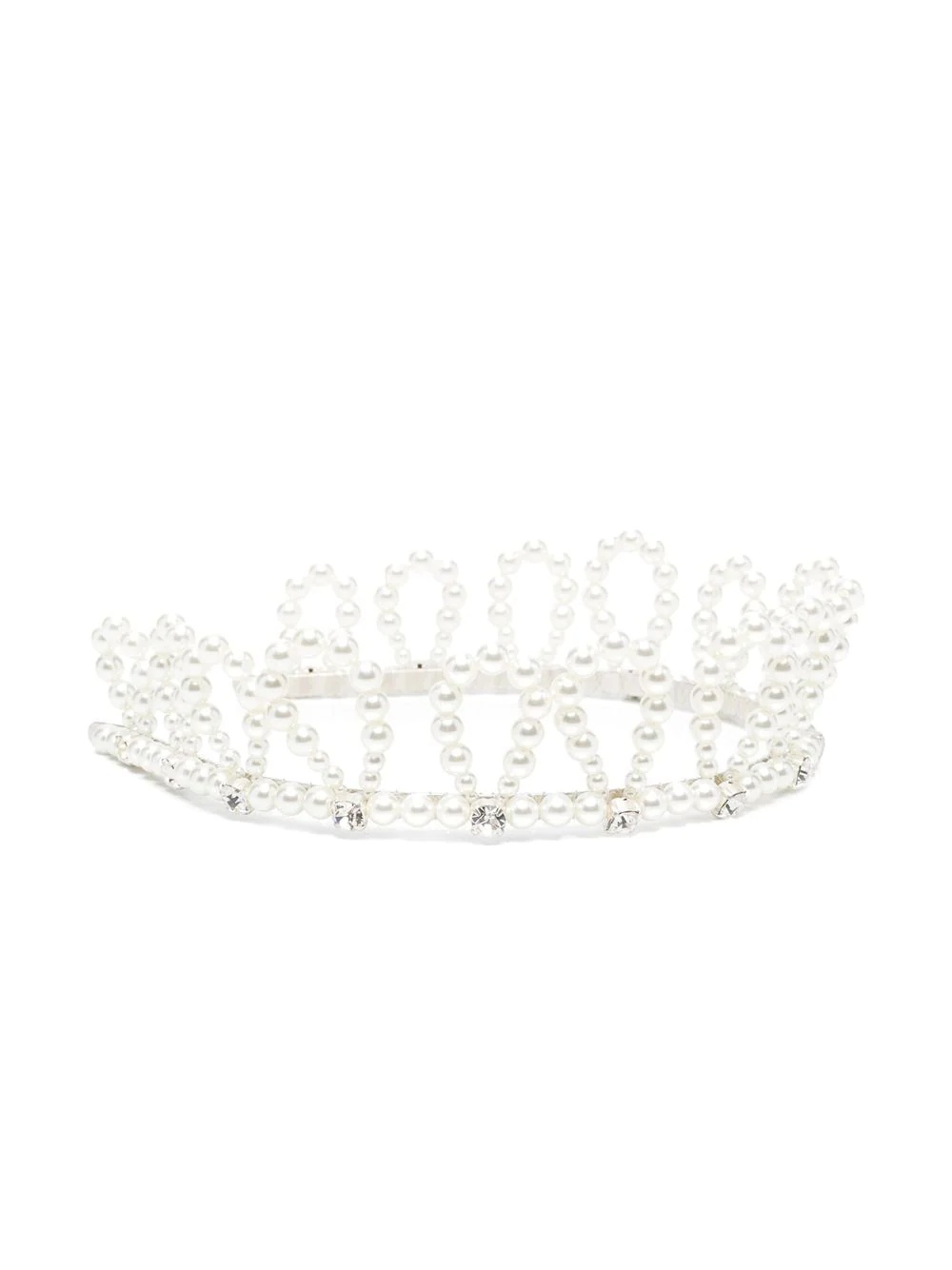 faux pearl-embellished headband - 2