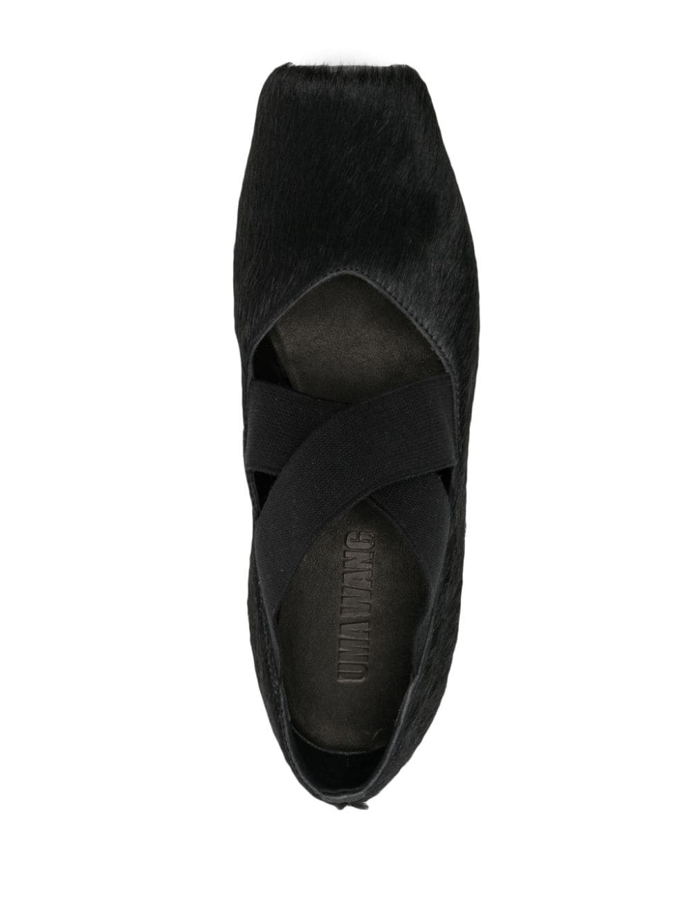 square-toe leather ballerina shoes - 4