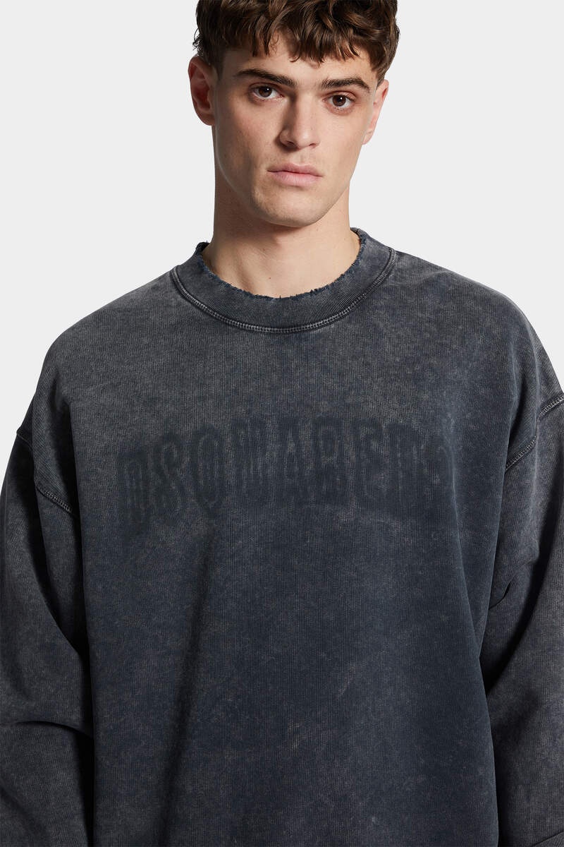 LOOSE FIT RAW EDGE CREWNECK - 5