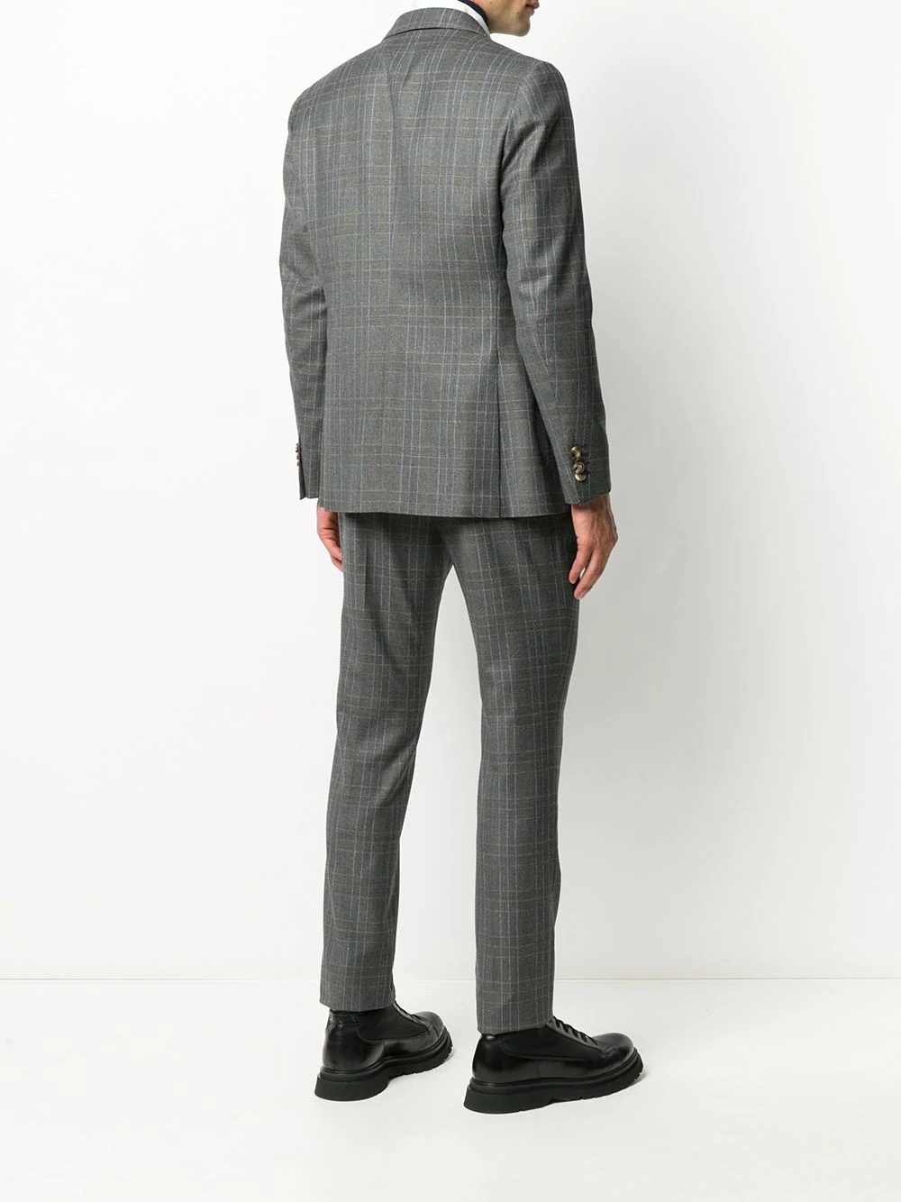 Check tailored wool suit - 4