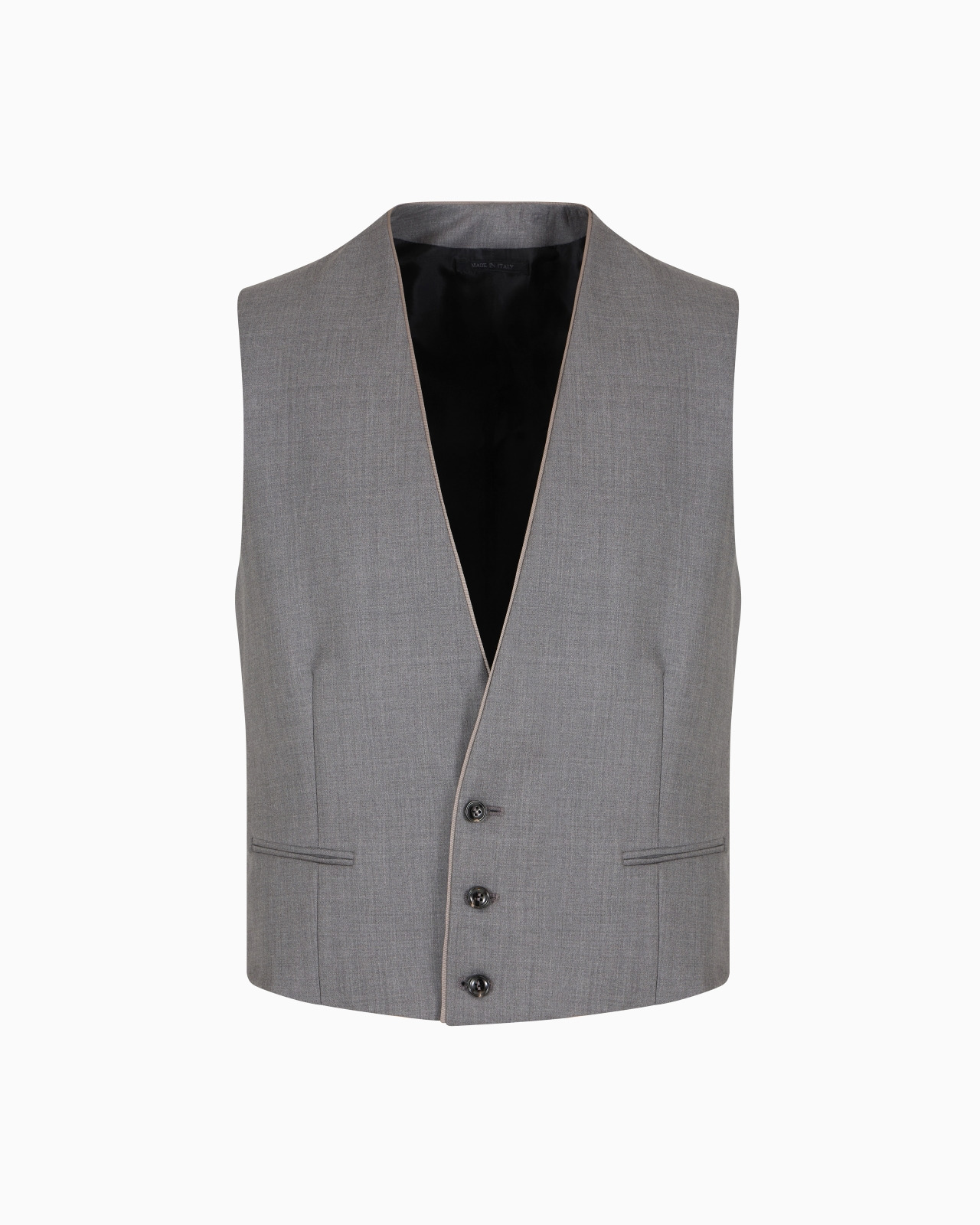 SINGLE-BREASTED WAISTCOAT IN VIRGIN WOOL AND CASHMERE - 1