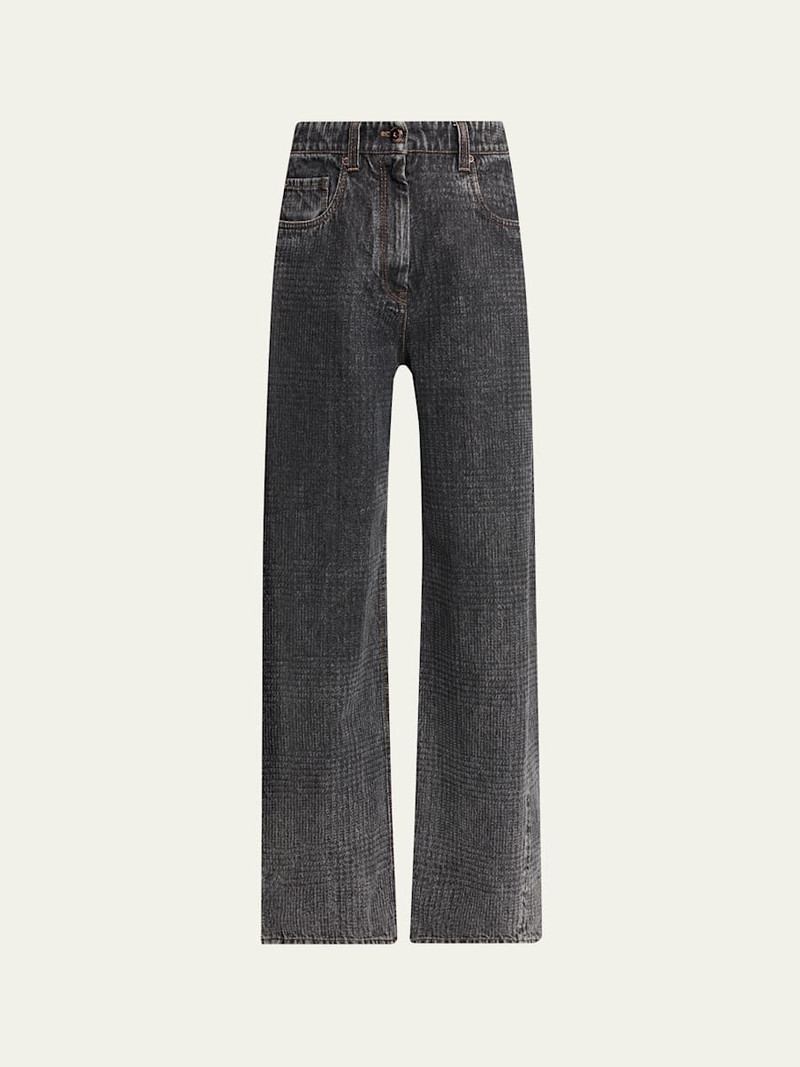 Wide-Leg Denim Trousers 1
