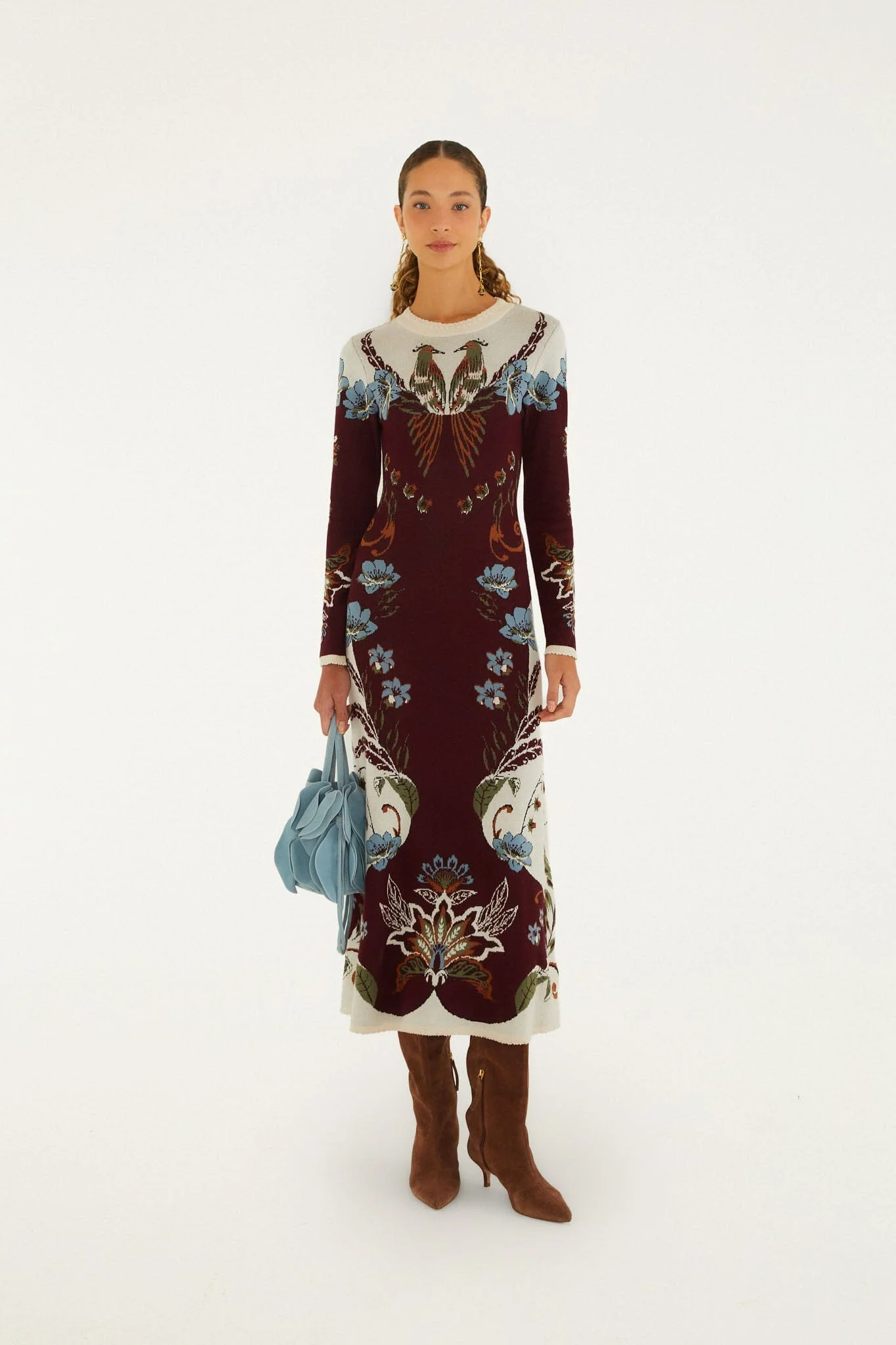 Millena Long Sleeve Knit Midi Dress - 1