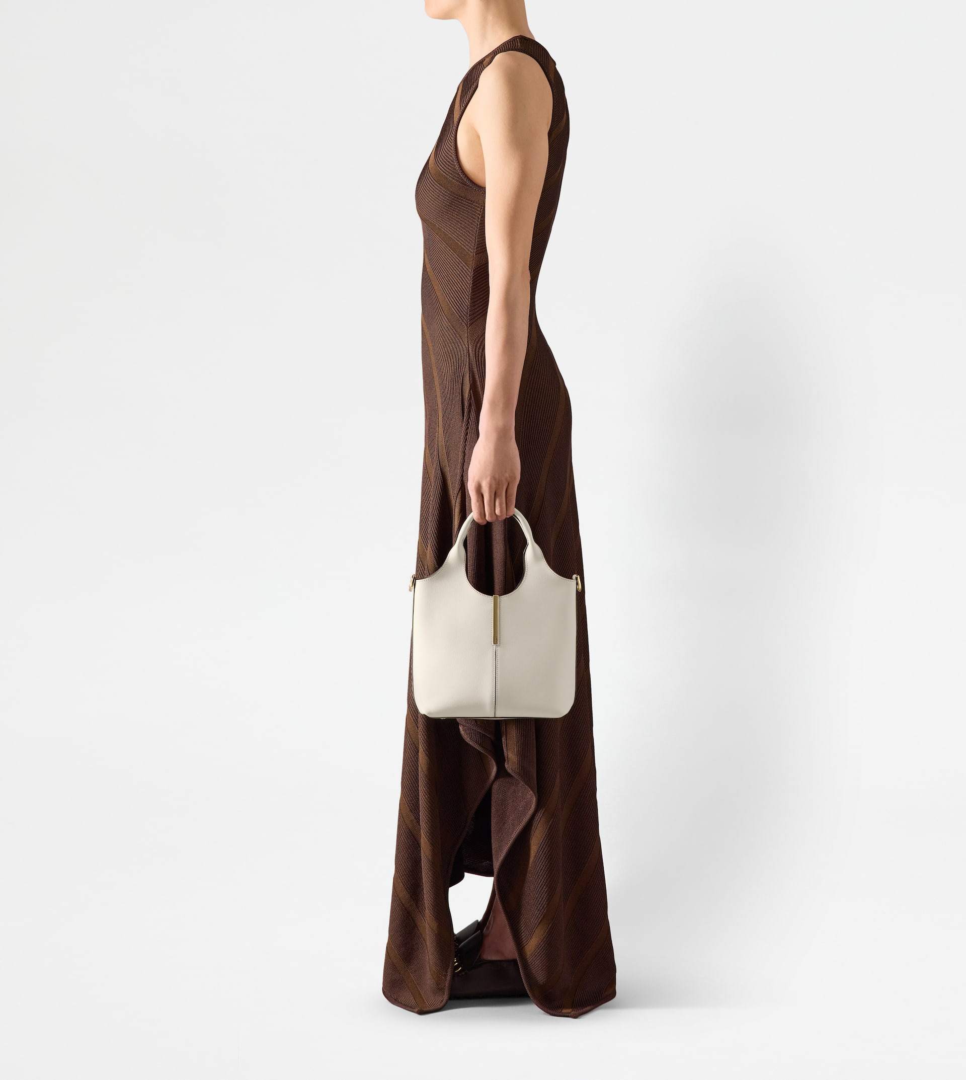 TOTE SHOPPING BAG IN LEATHER MINI - WHITE - 7