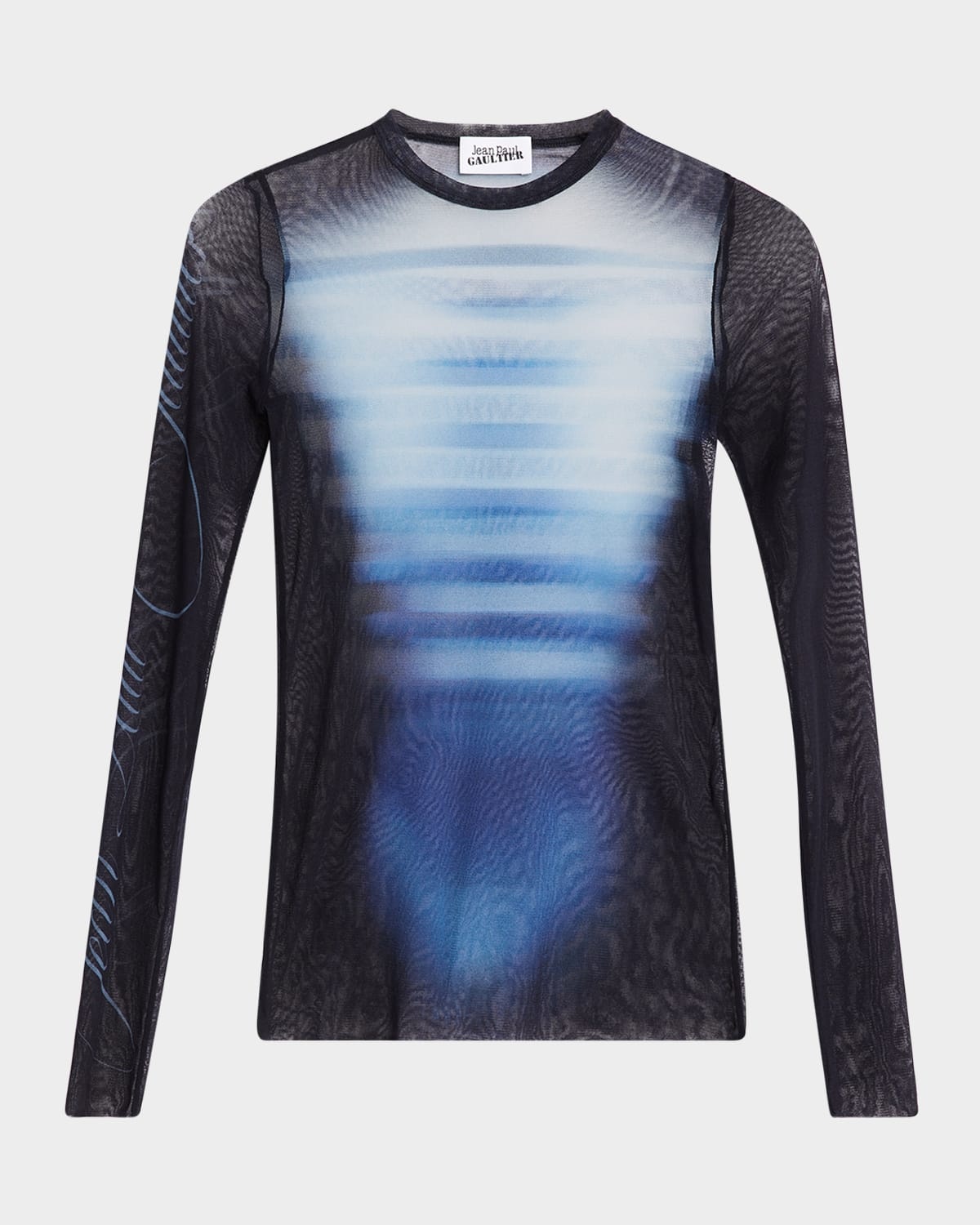 Tシャツ・カットソー JeanPaul GAULTIER MESH CREW NECK TOP PRINTED \"LE MALE\" Jean Paul Gaultier Mesh Crew Neck Top - Le Male – Kith