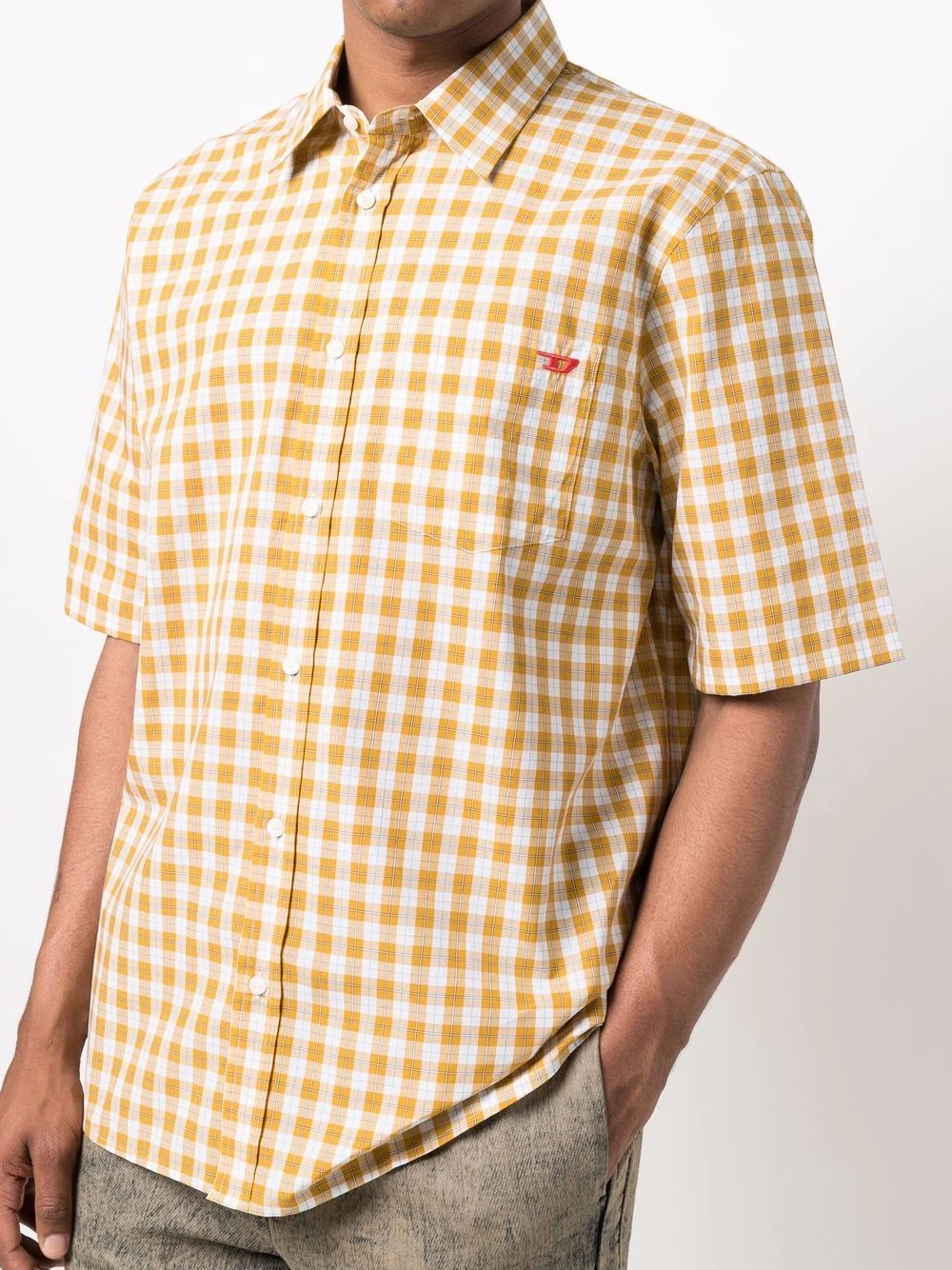 gingham-print short-sleeve shirt - 5