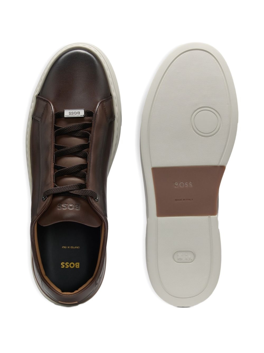 logo-plaque sneakers - 4