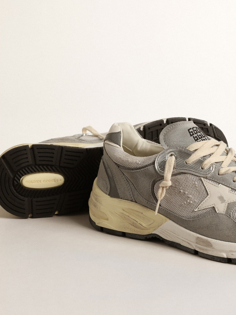 Men’s Dad-Star in suede and mesh with white leather star and heel tab 3