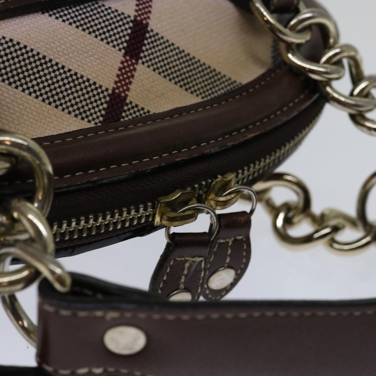 Burberry Nova Check Blue Label Hand Bag Canvas Beige - 8