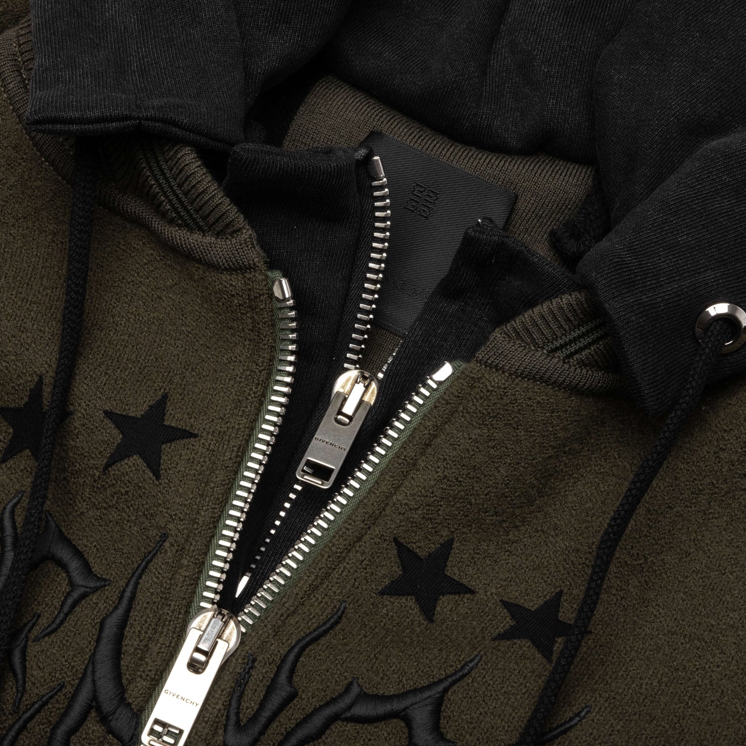 HOODED VARSITY JACKET - MILITARY GREEN - 3