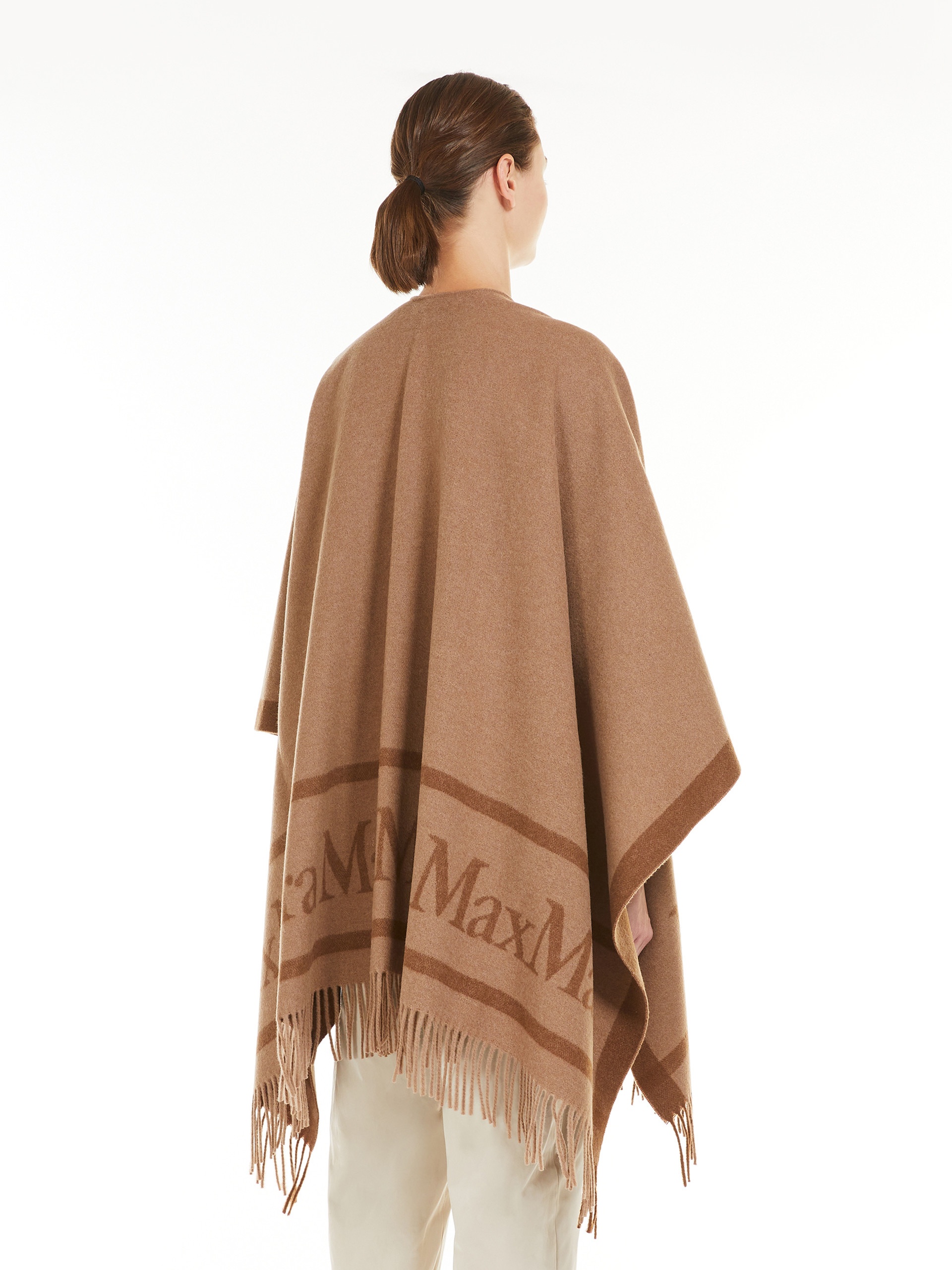 HILDE Jacquard wool poncho - 4
