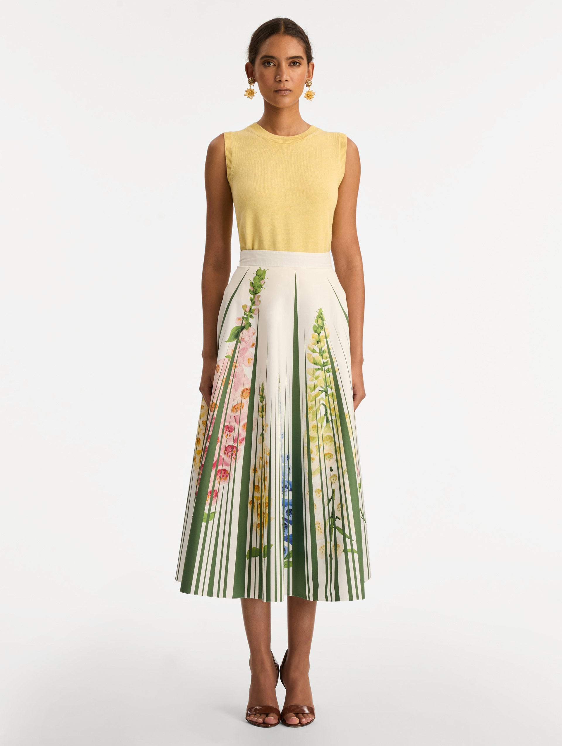 FOXGLOVE TROMPE L’OEIL COTTON POPLIN SKIRT - 2