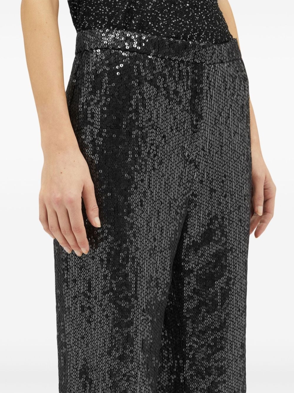 sequin-embellished trousers - 5