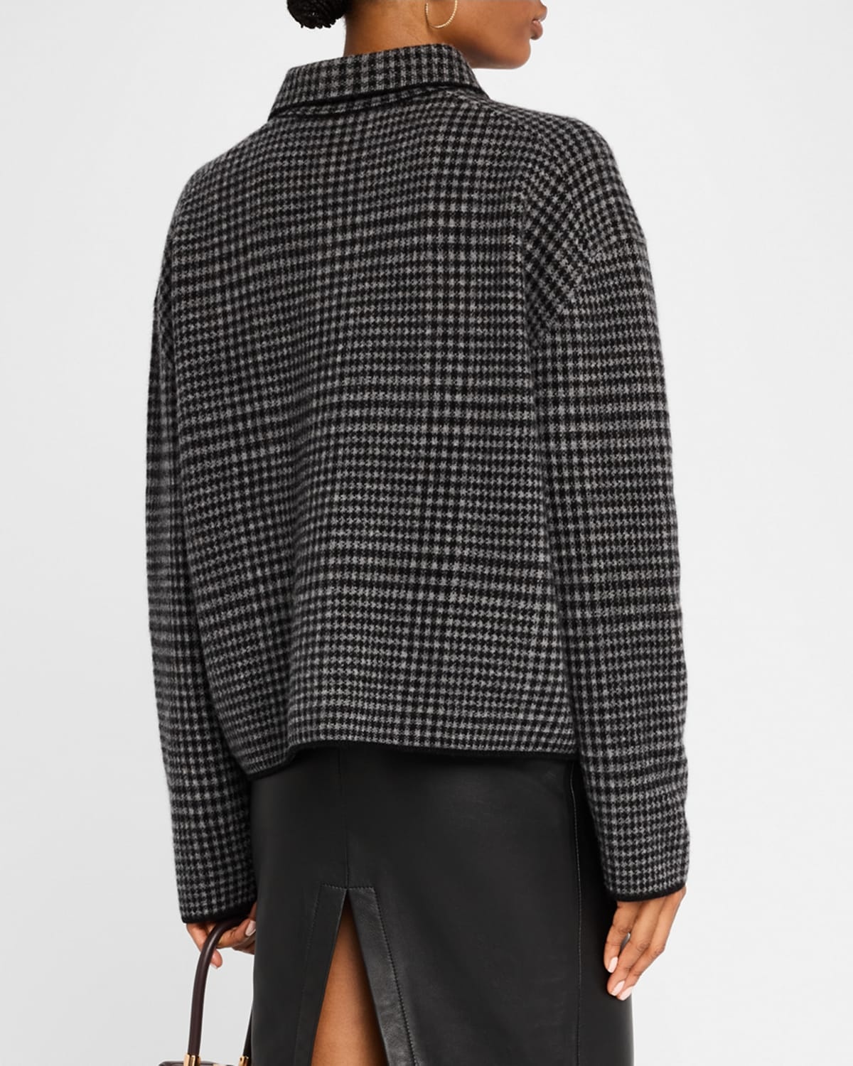 Wool and Cashmere Plaid Half-Zip Sweater - 2