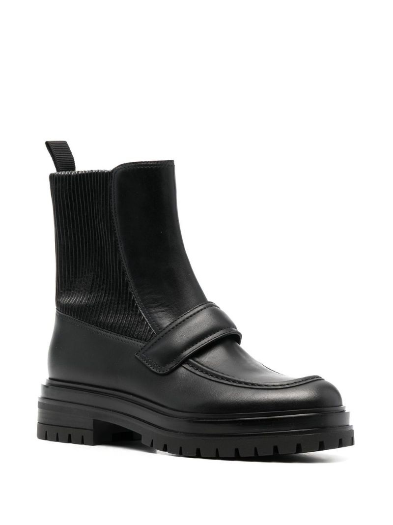 leather-panel boots - 4