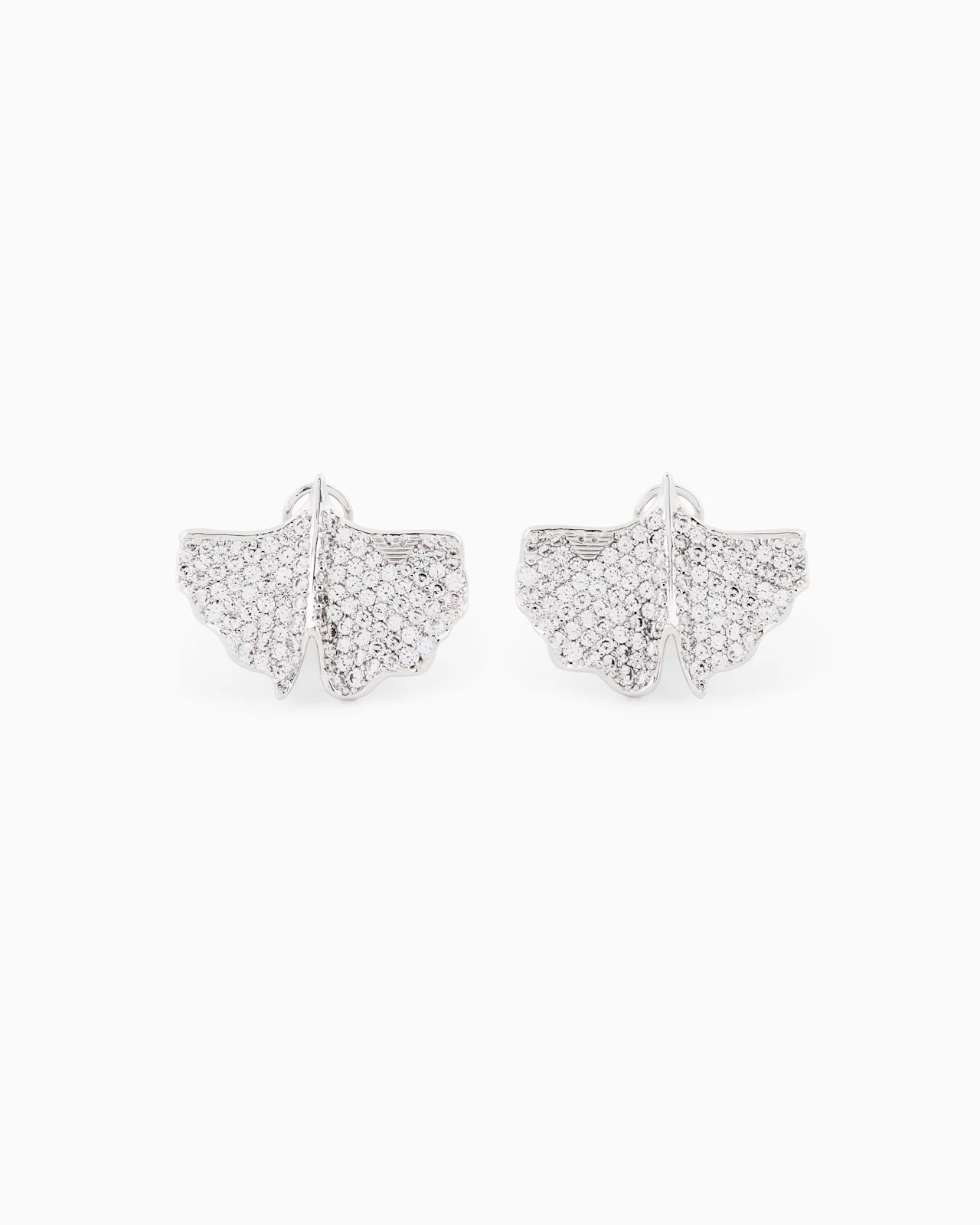 SILVER-TONE BRASS STUD EARRINGS - 1