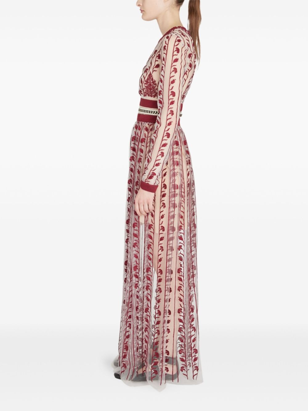 paisley embroidered dress - 3