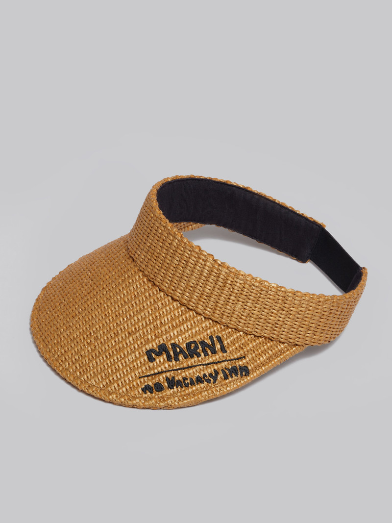 MARNI X NO VACANCY INN - RAFFIA FABRIC의 캐러멜 VISOR 4