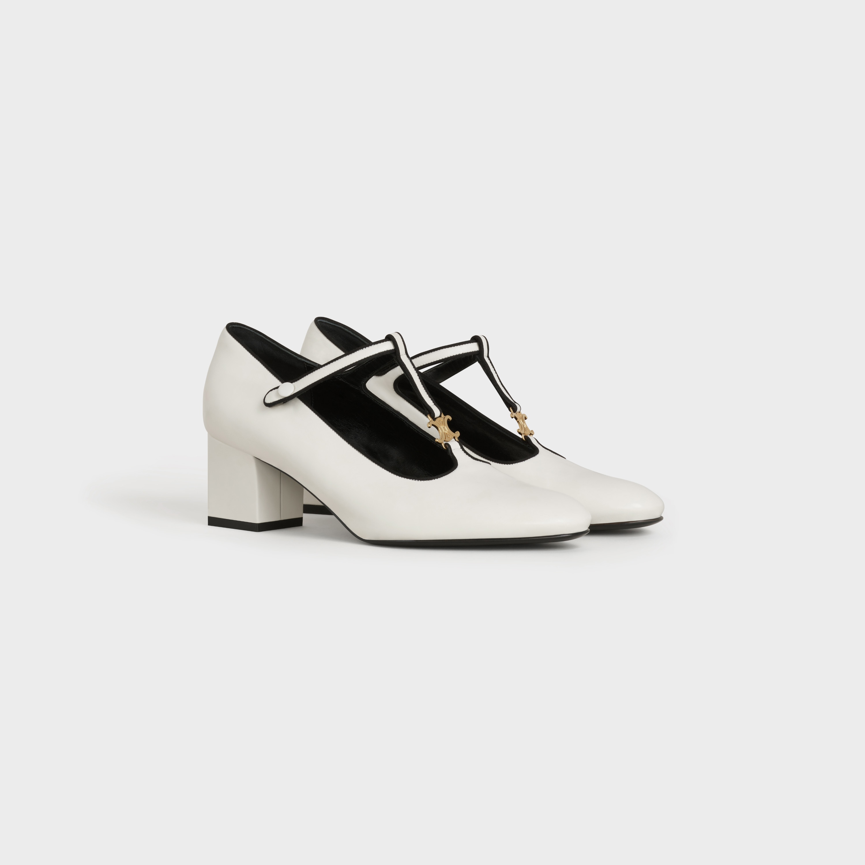 CELINE BABIES T-BAR PUMP IN CALFSKIN AND GROS GRAIN - 2