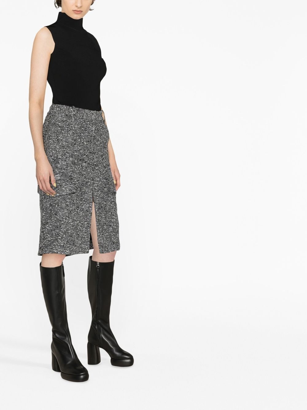 tailored cargo midi skirt - 4
