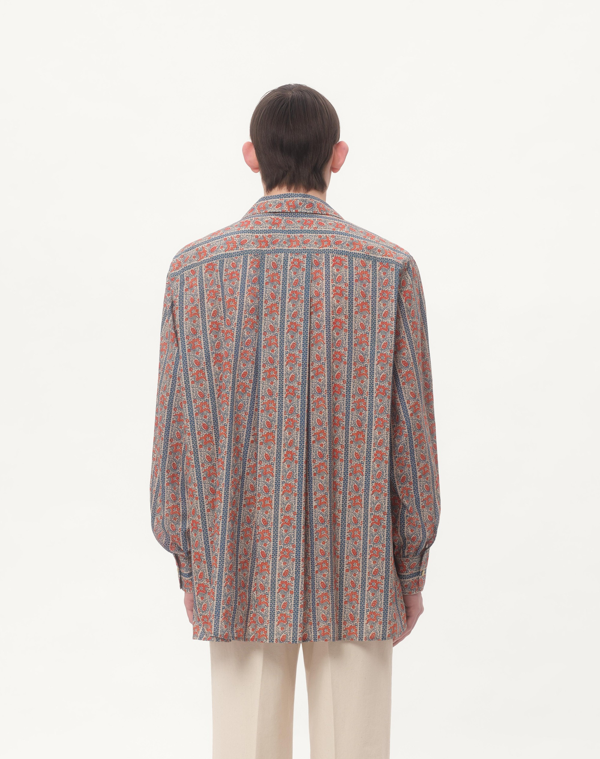 COTTON MUSLIN PAJAMA SHIRT WITH VOYAGE IMAGINAIRE PRINT - 8