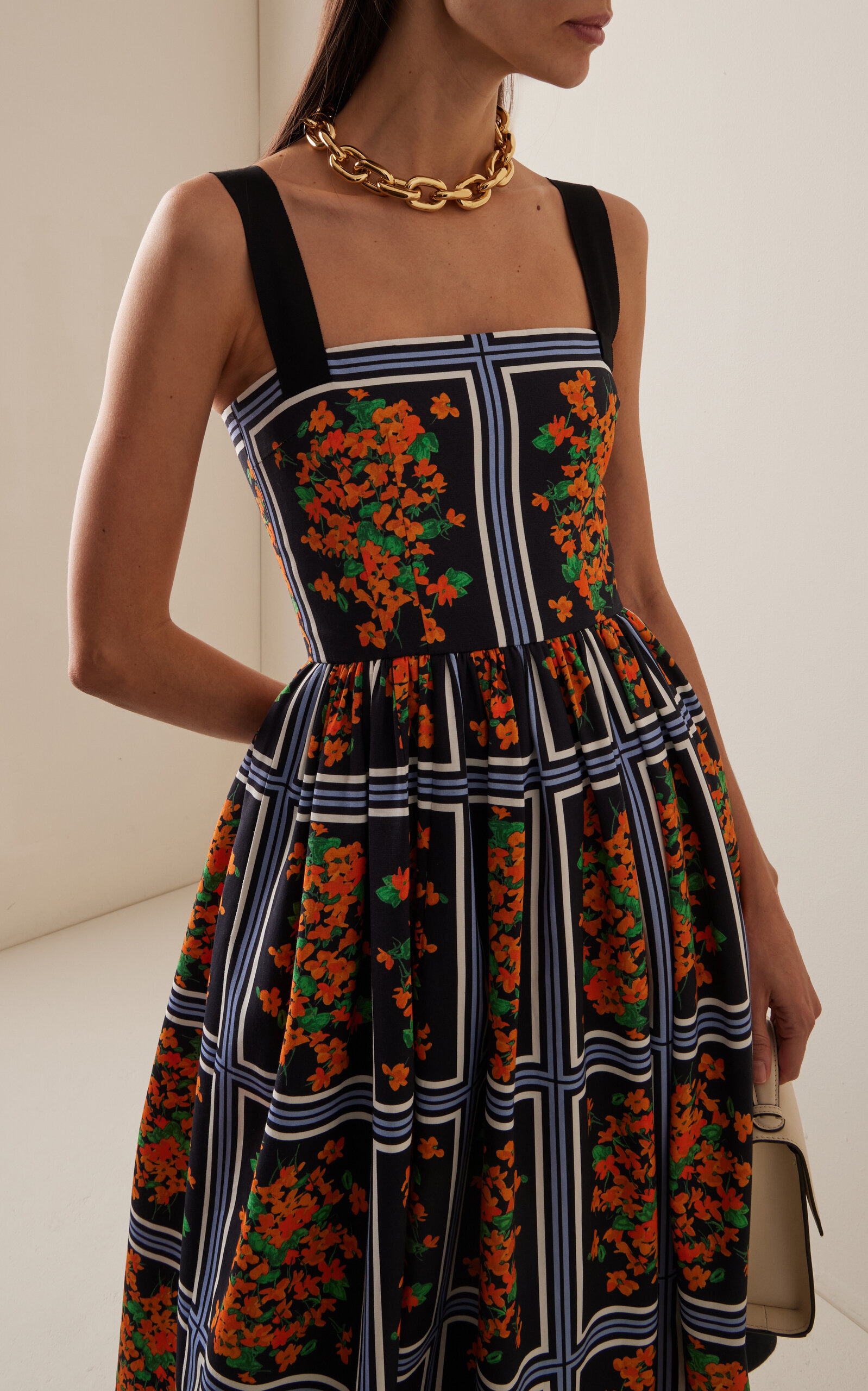 Cotton Faille Midi Dress multi - 3