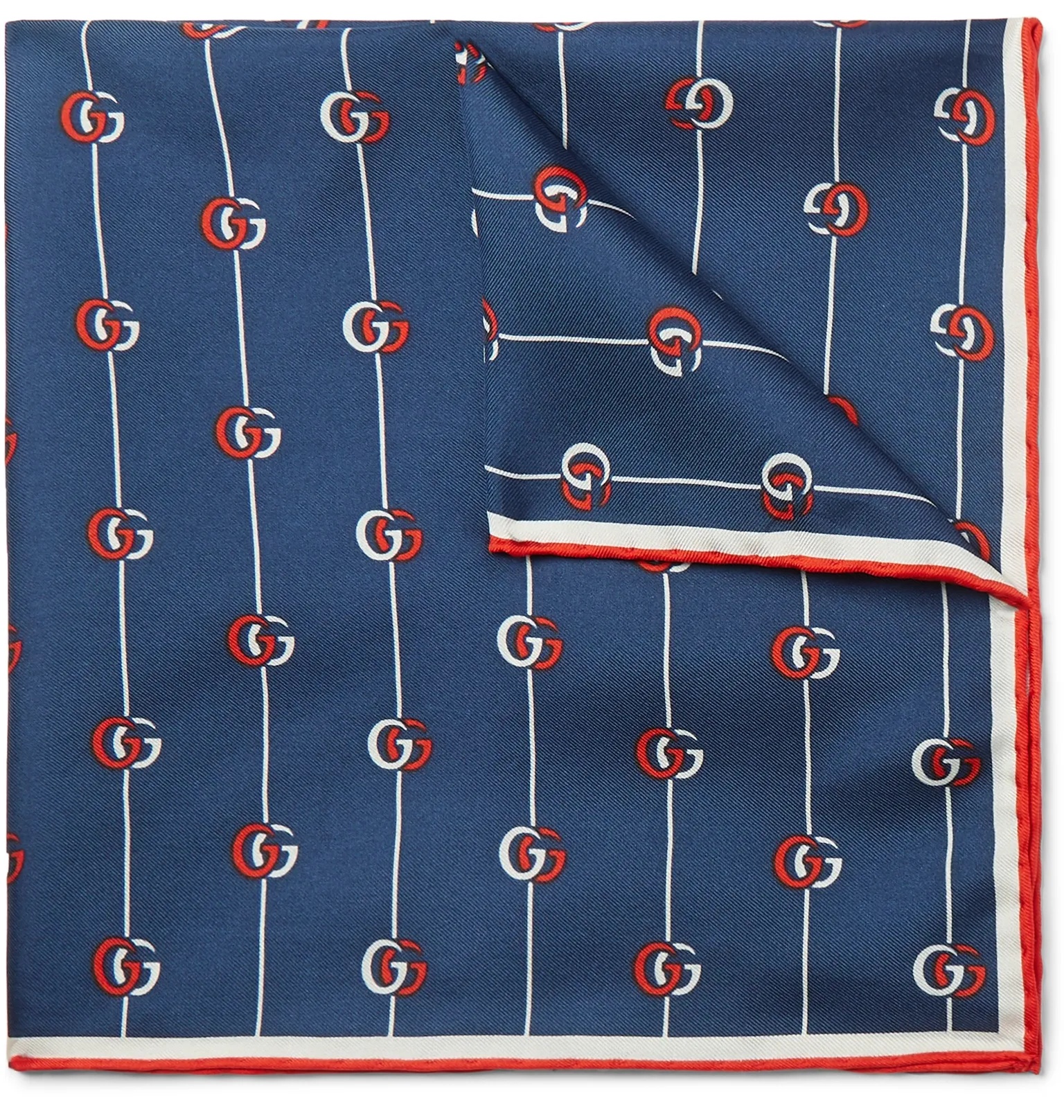 Logo-Print Silk-Twill Pocket Square - 3