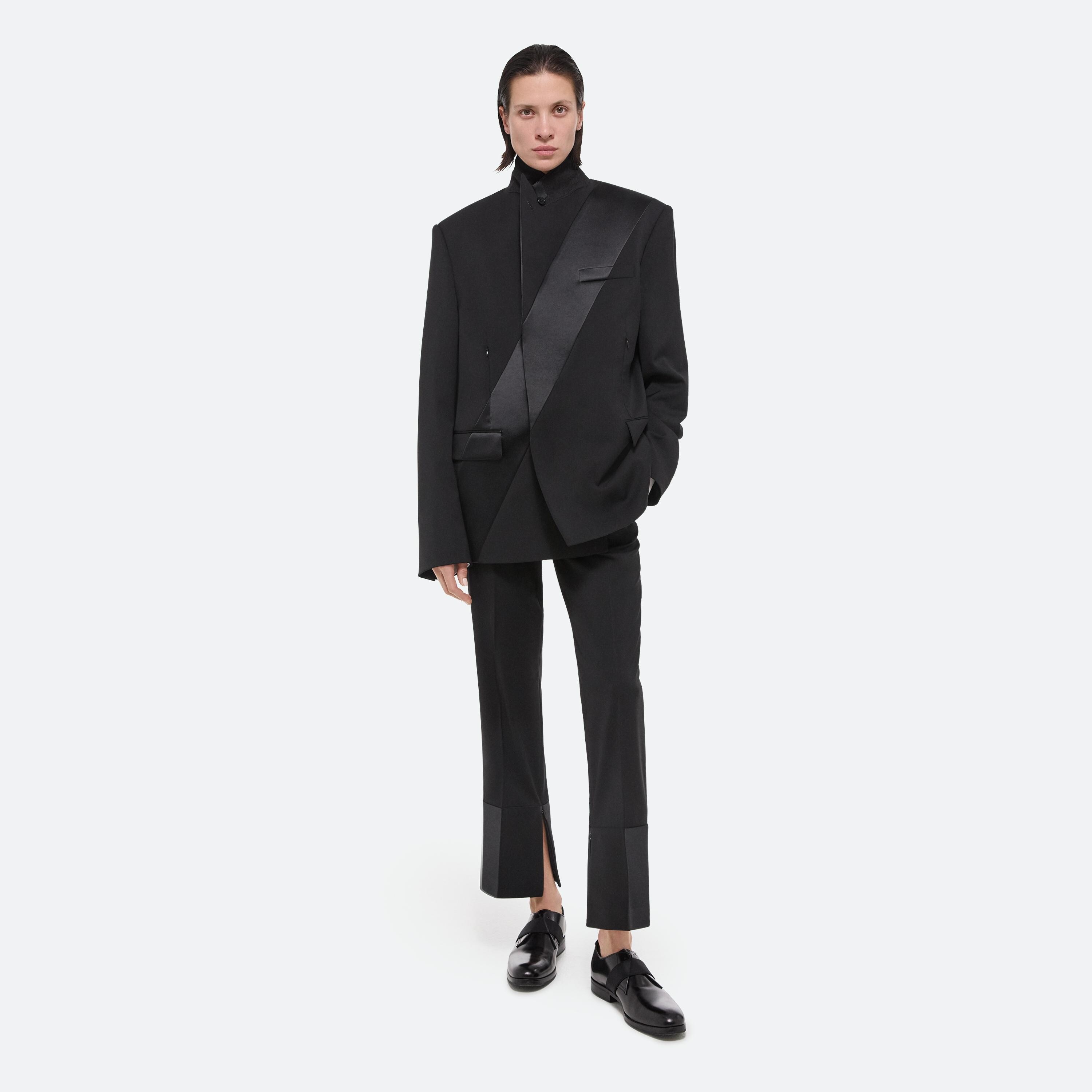 VIRGIN WOOL TUXEDO CAR BLAZER - 3