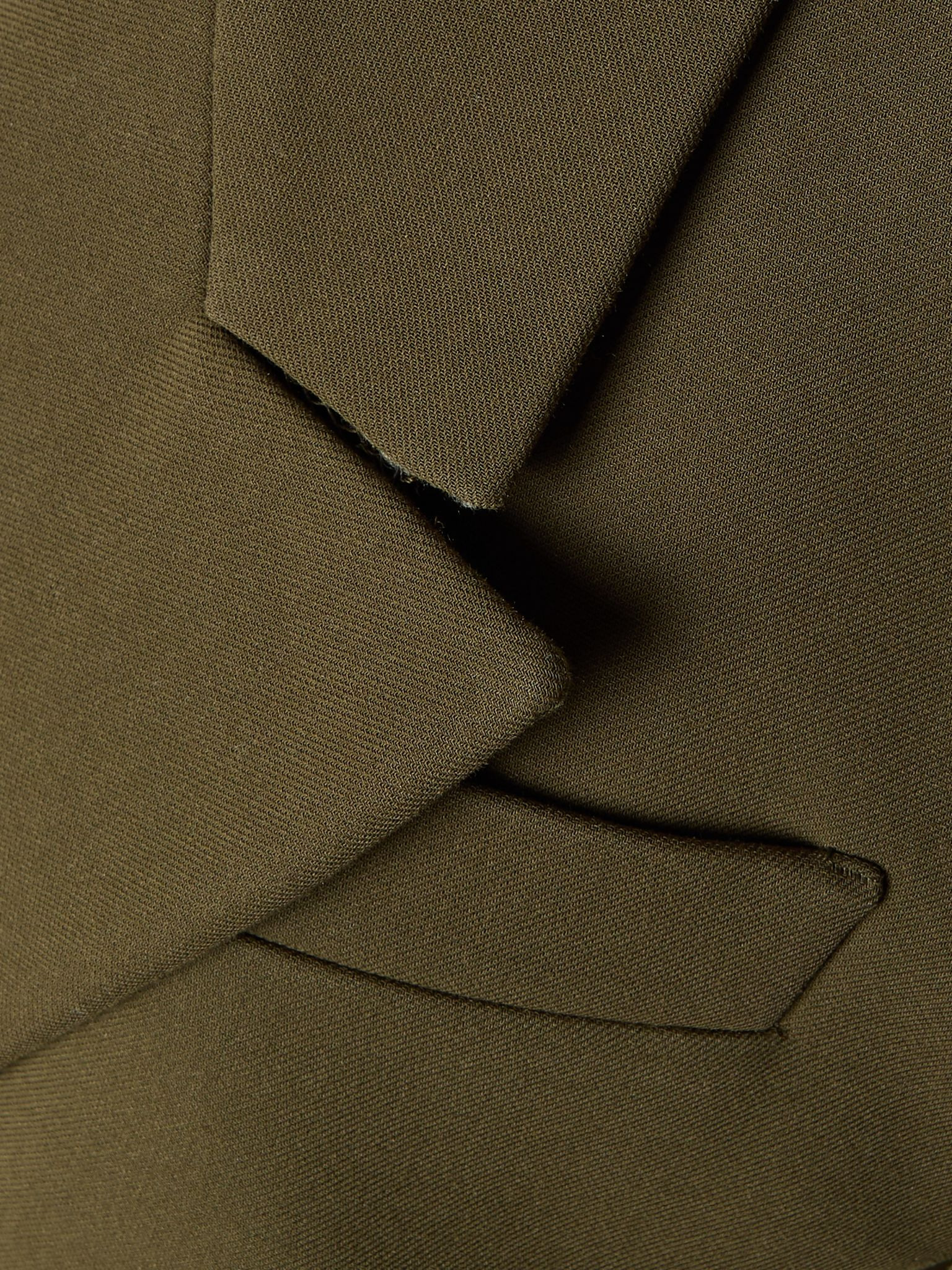 Double-breasted cotton-twill blazer Army green - 5