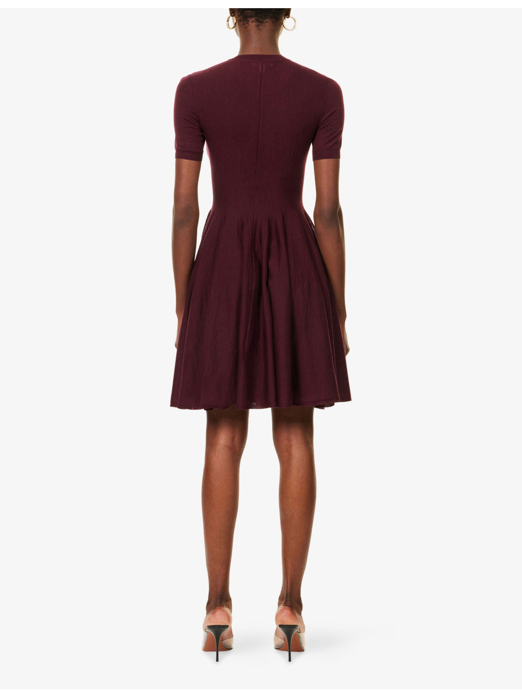 Skater Flared Wool Mini Dress - 4