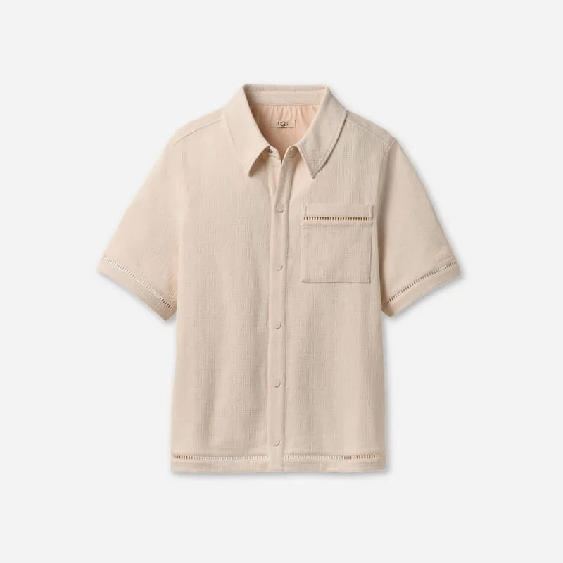 ® Men's Devyn Short Sleeve Shirt Tops in Cream - 1