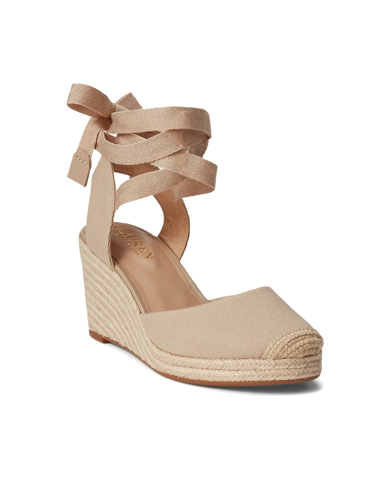 Beige Espadrilles With Ankle Laces - 2