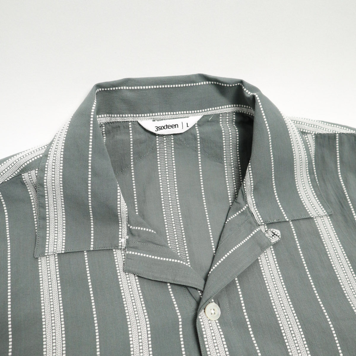 Cabana Shirt Sage Ticking Stripe - 2