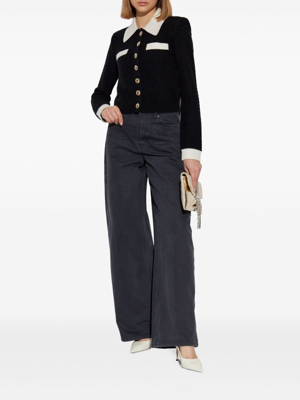 button-fastened knit top - 2