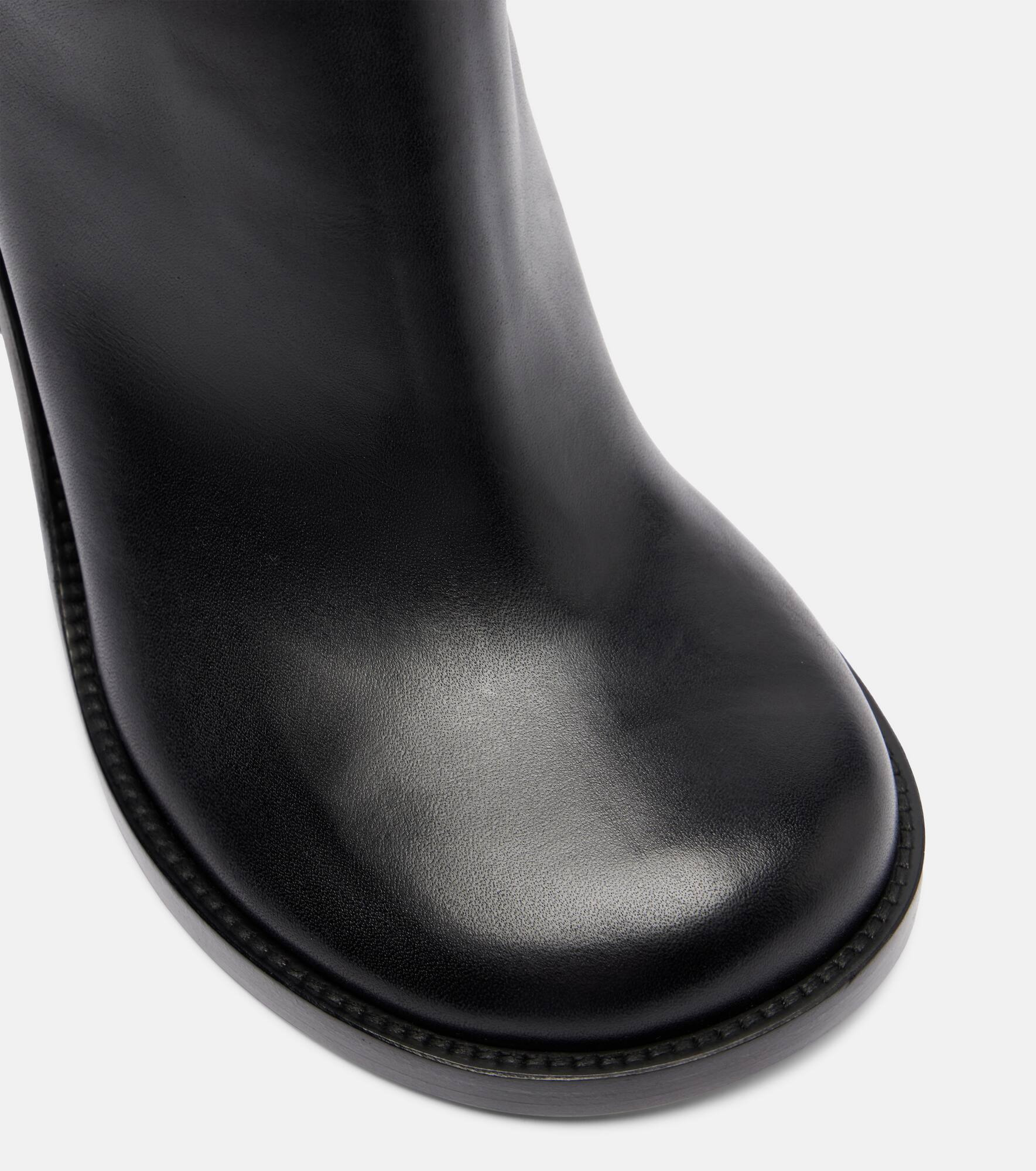 95 leather wedge knee-high boots - 5