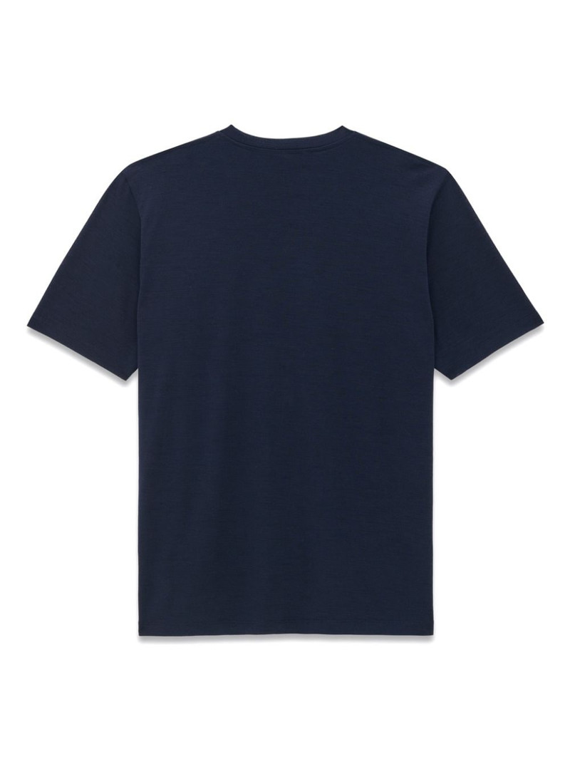 SAINT LAURENT logo-embroidered wool-silk blend T-shirt outlook