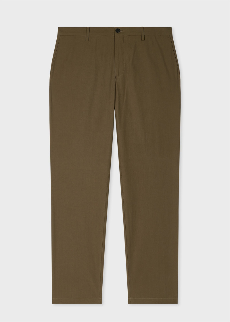 Khaki Cotton Poplin Chinos 1