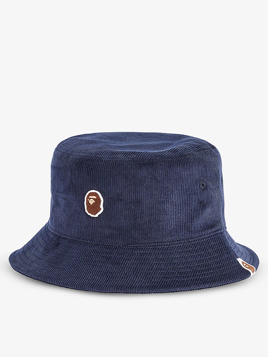 Logo-patch cotton-corduroy hat - 1