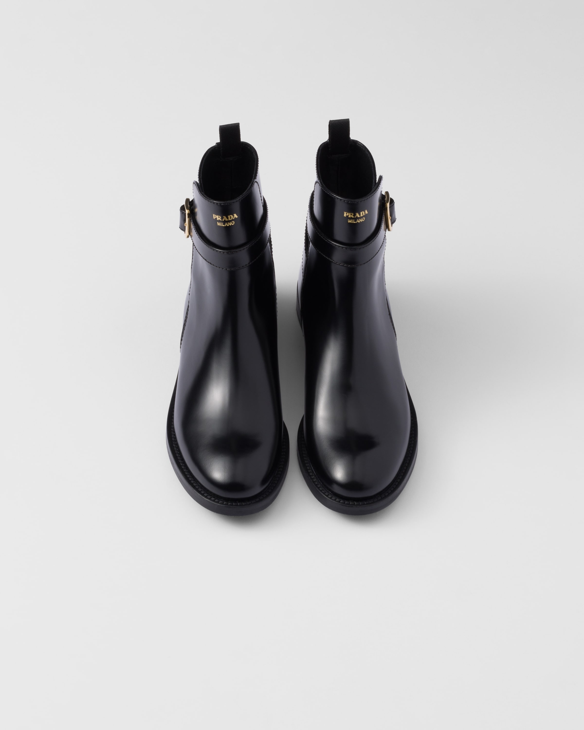 Brushed leather ankle boots with strap - 3