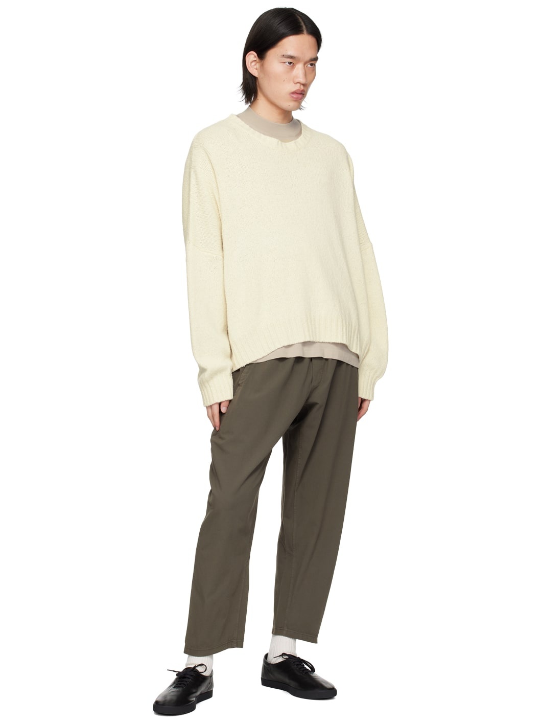 Tシャツ・カットソー [The Row] Delsie Mock Neck in Wool Delsie Mock Neck Black in Wool – The Row